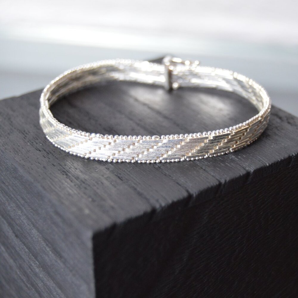 Elegant sterling silver chain bracelet, 7" - Picture 4 of 7